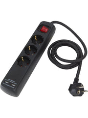 Grenuttag 3:a m USB - Black/Black 1.4m - PR Home - Ljusvaruhuset