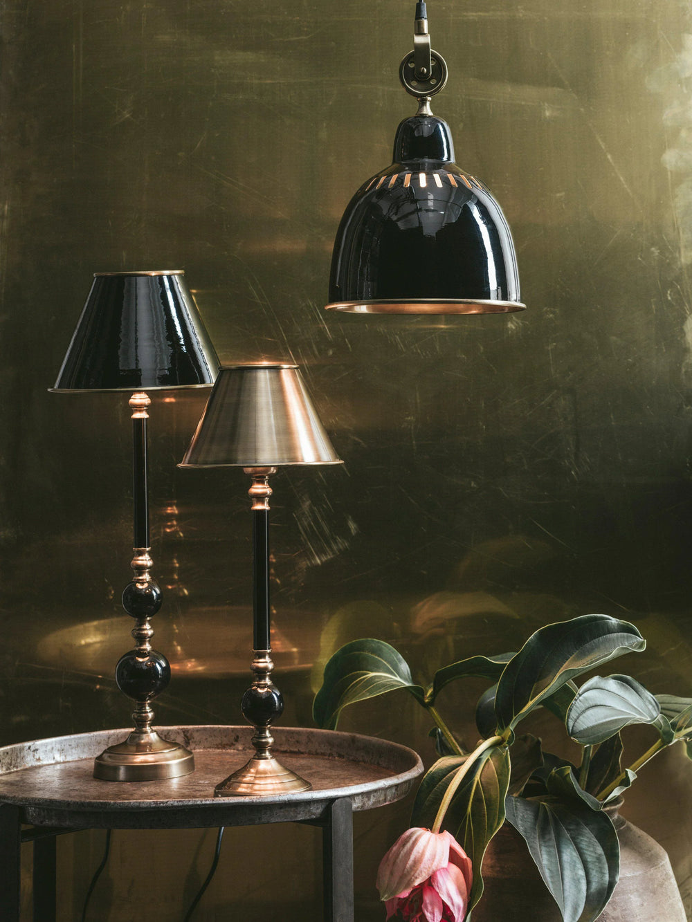 Abbey Lampfot - Svart/Antikmäss 40cm - PR Home - Ljusvaruhuset