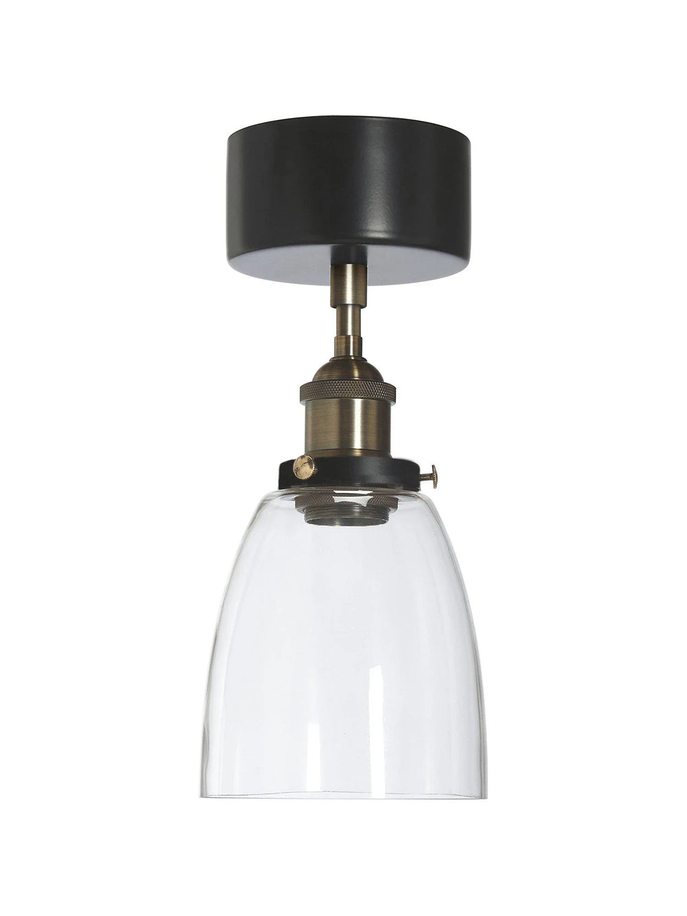 Rock taklampa - Svart/mäss Klar 14cm - PR Home - Ljusvaruhuset