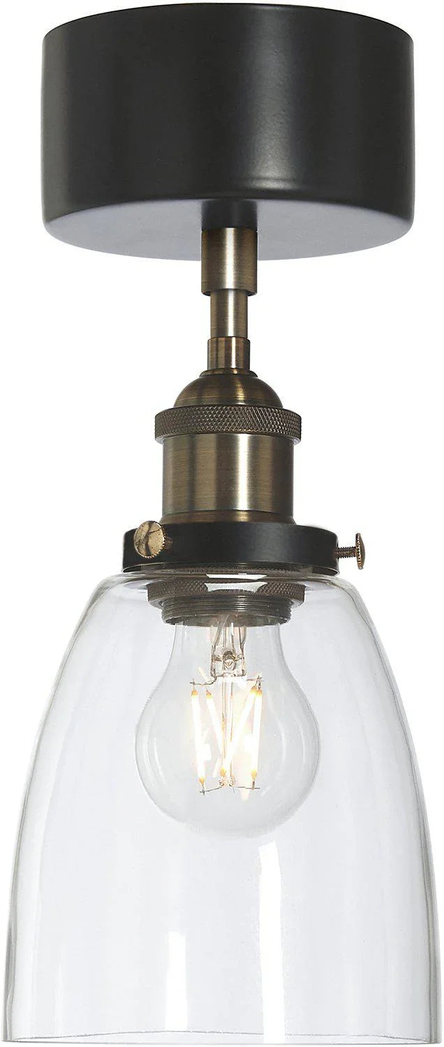 Rock taklampa - Svart/mäss Klar 14cm - PR Home - Ljusvaruhuset