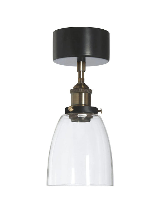 Rock taklampa - Svart/mäss Klar 14cm - PR Home - Ljusvaruhuset