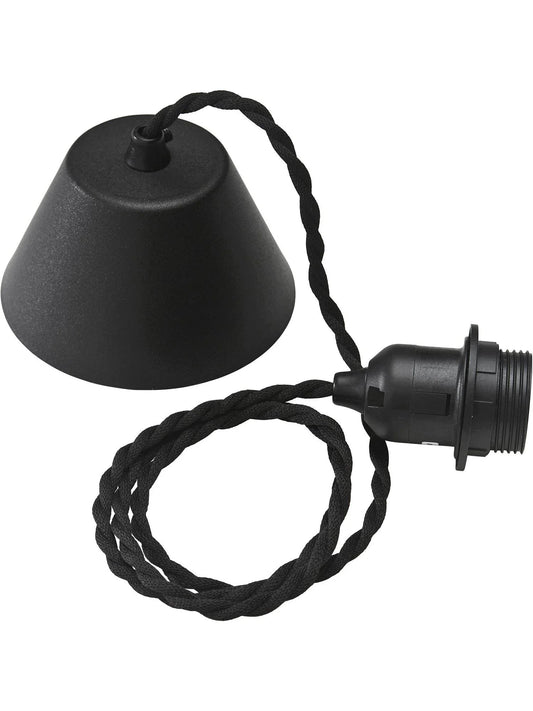 Takupphänge tvinnad - Svart sladd 1,2m - PR Home - Ljusvaruhuset