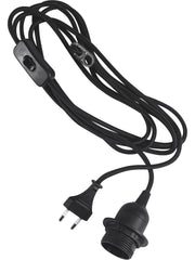 Sladdställ textil SV - 3,5m med brytare E27 - PR Home - Ljusvaruhuset