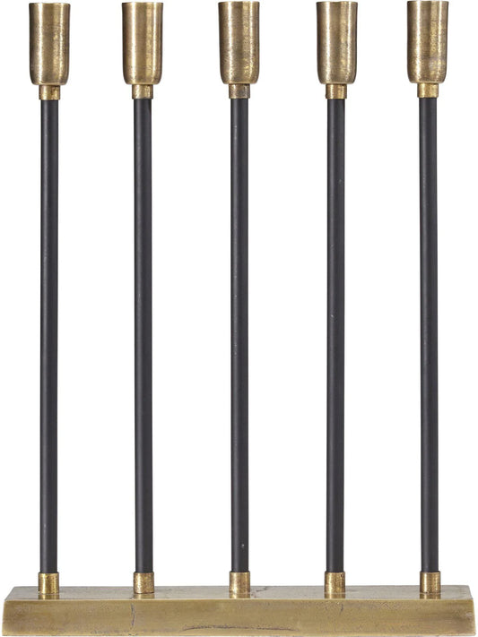 Raw Candle 5 Flat - Råmässing/Svart 32cm - PR Home - Ljusvaruhuset