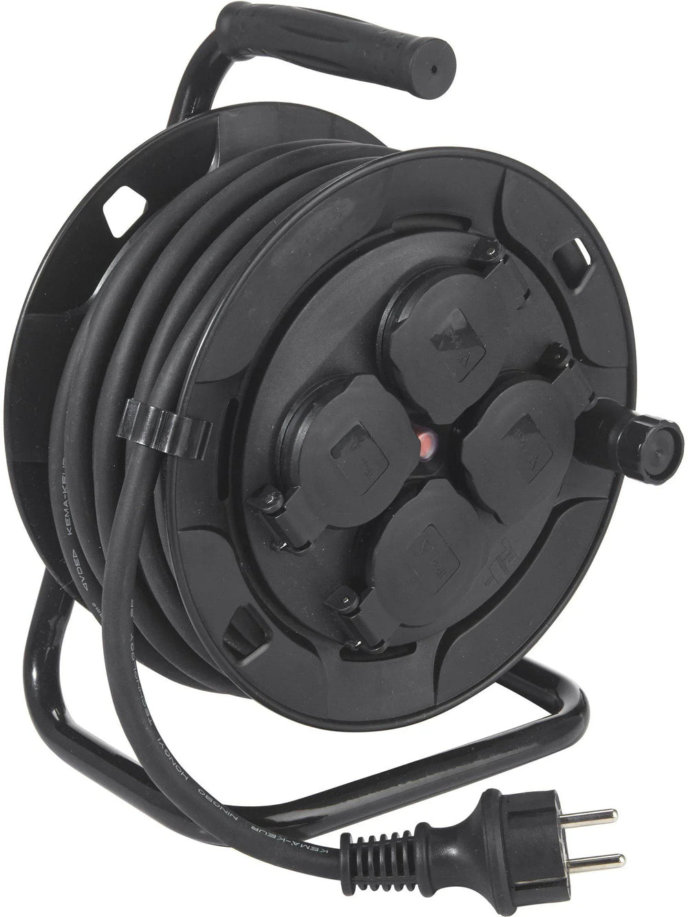 Kabelvinda 4st uttag - Utomhus Svart 10m - PR Home - Ljusvaruhuset