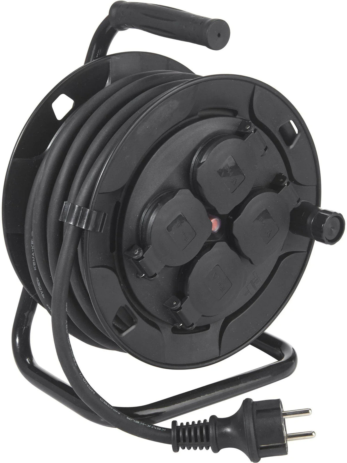 Kabelvinda 4st uttag - Utomhus Svart 10m - PR Home - Ljusvaruhuset