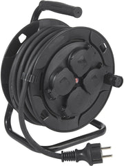 Kabelvinda 4st uttag - Utomhus Svart 10m - PR Home - Ljusvaruhuset