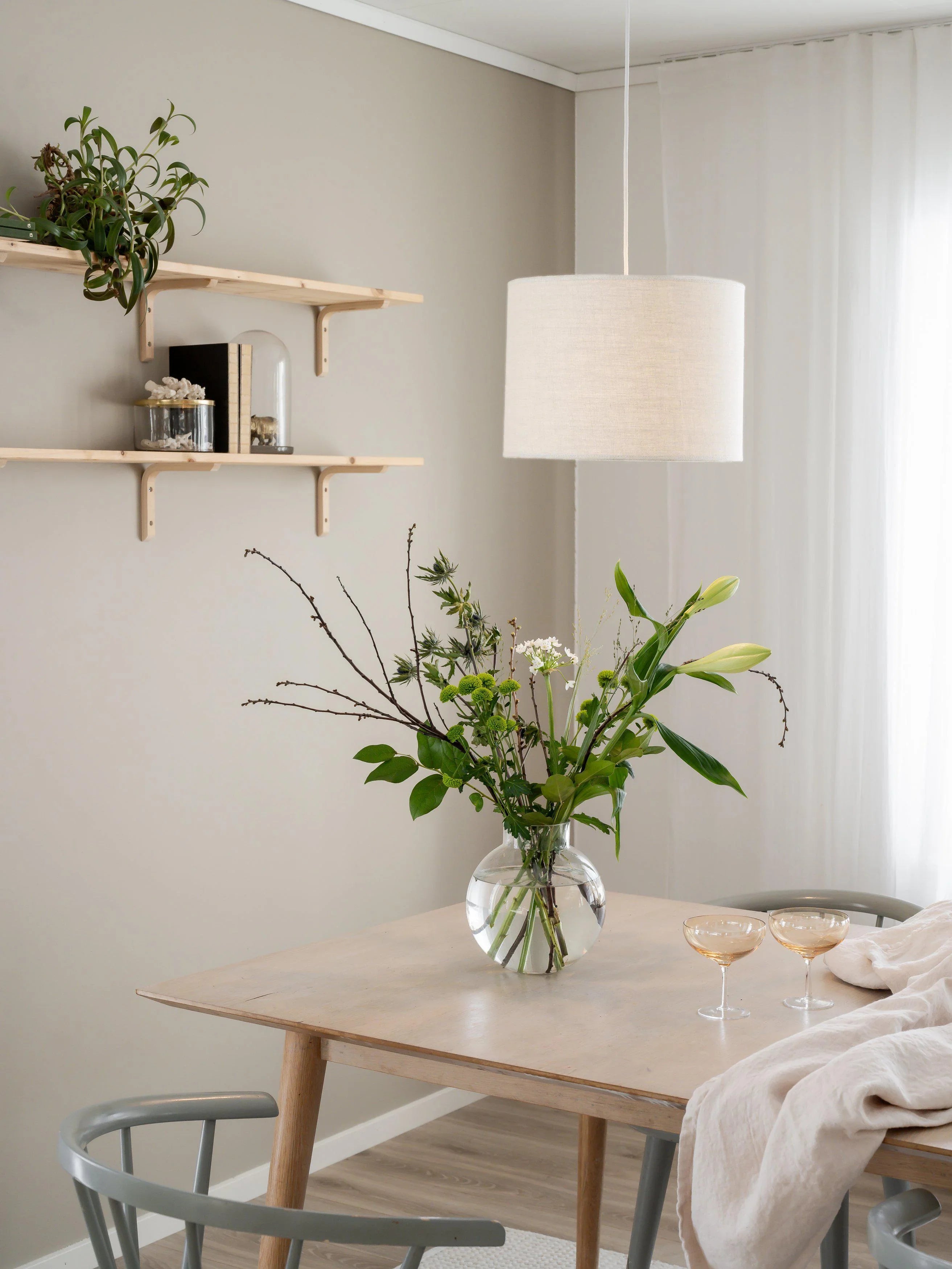 Sara Taklampa Linne - Offwhite 35cm - PR Home - Ljusvaruhuset