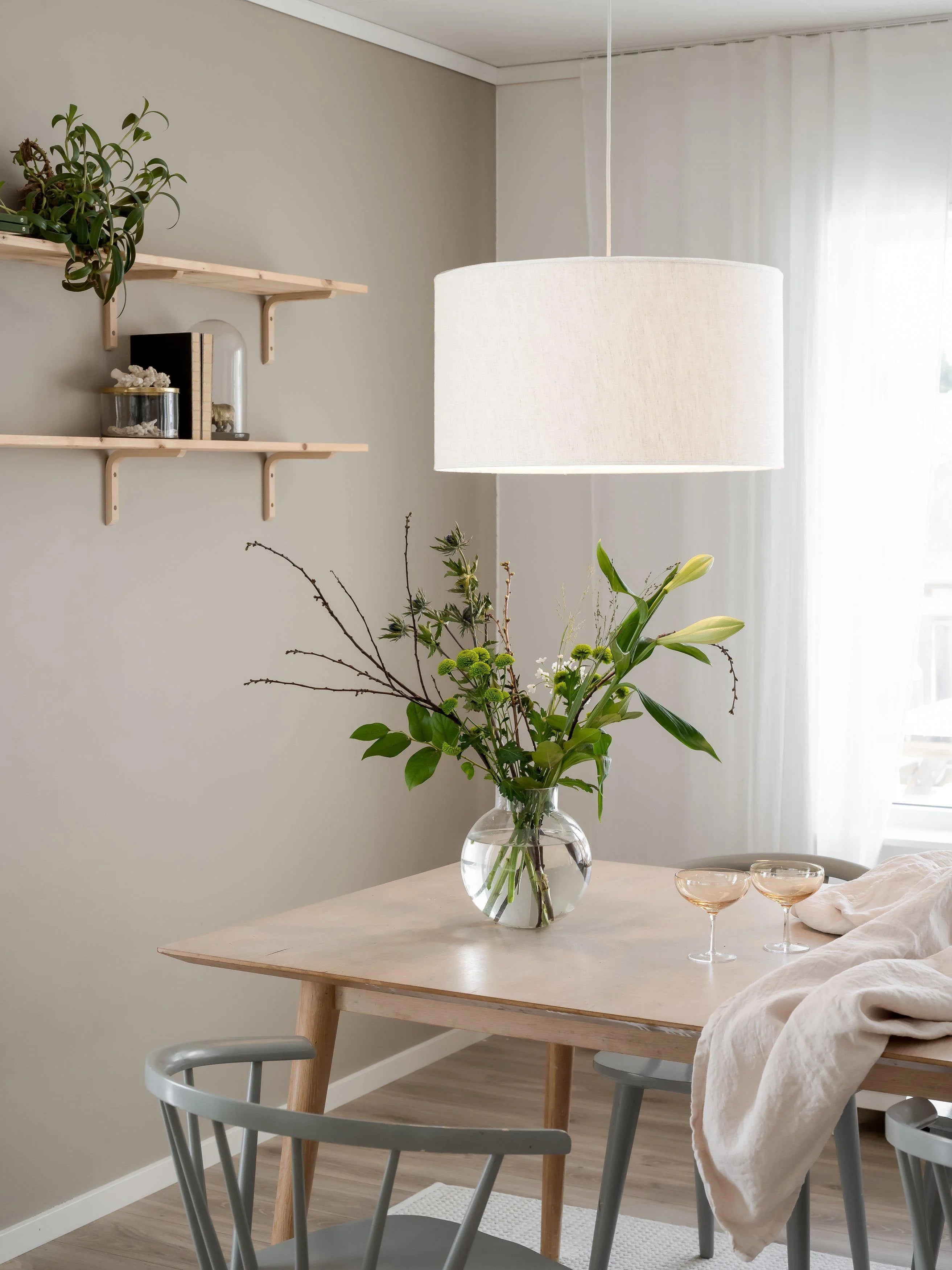 Sara Taklampa Linne - Offwhite 55cm - PR Home - Ljusvaruhuset