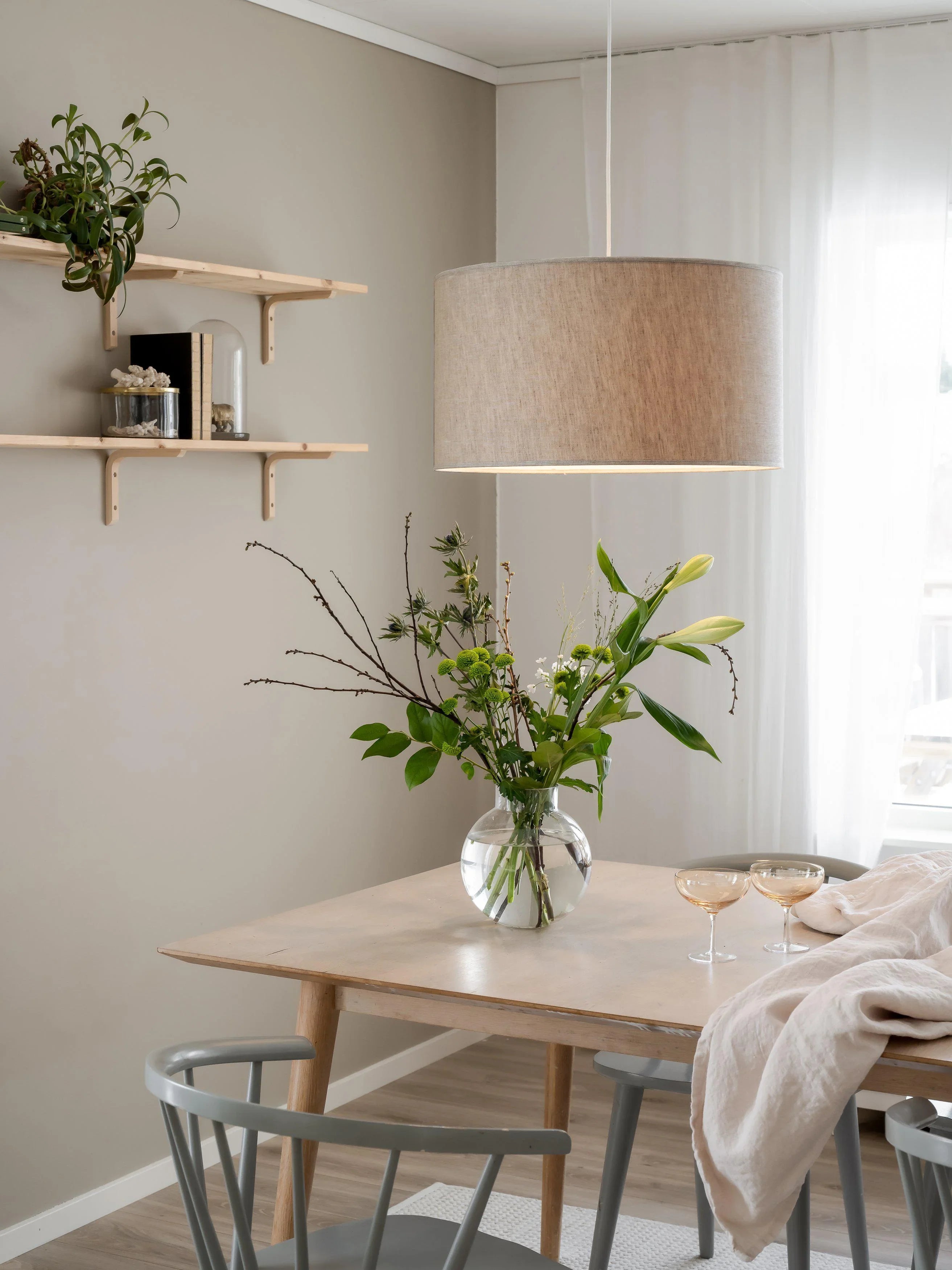 Sara Taklampa Linne - Natur 55cm - PR Home - Ljusvaruhuset