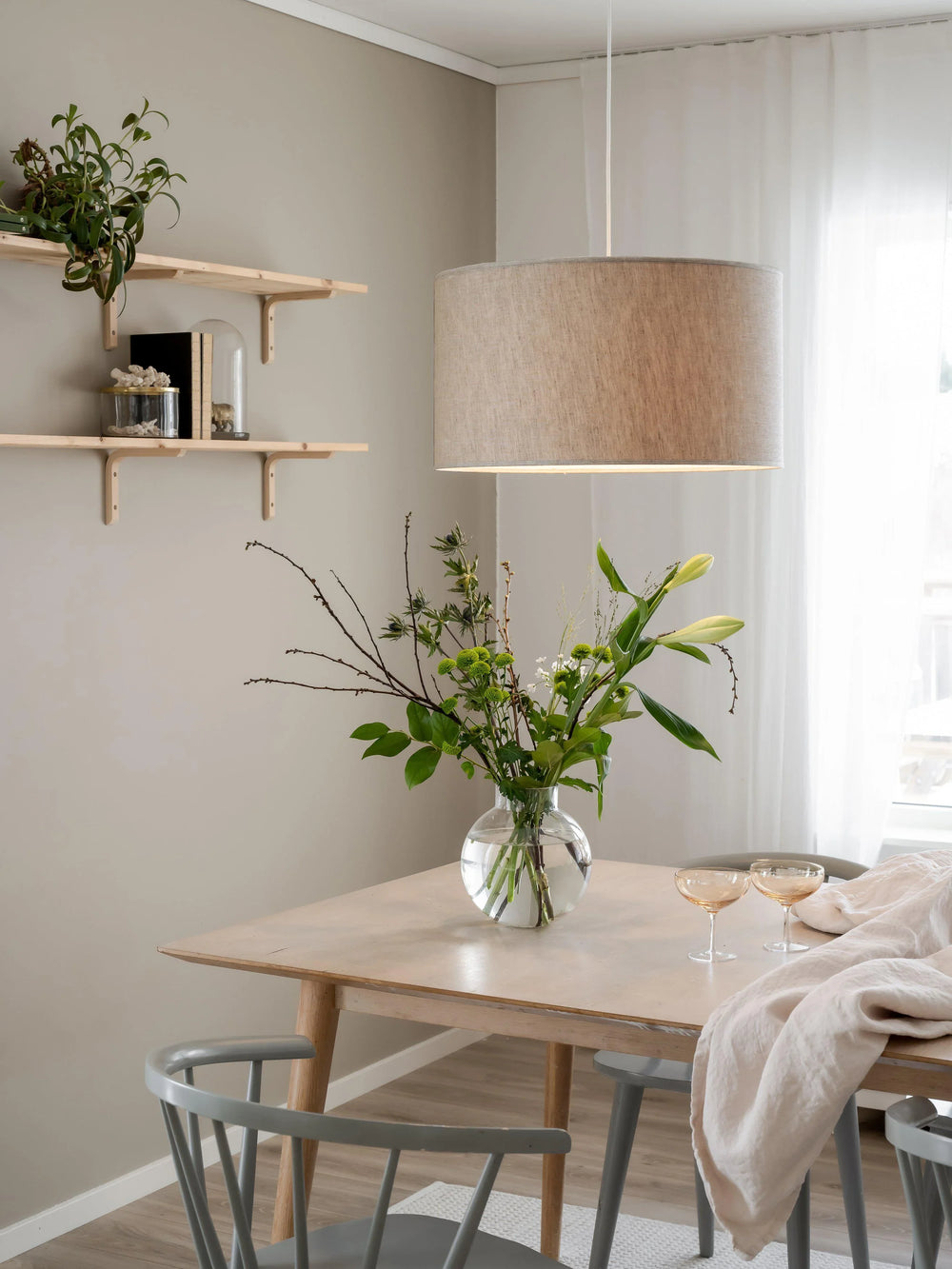 Sara Taklampa Linne - Natur 55cm - PR Home - Ljusvaruhuset