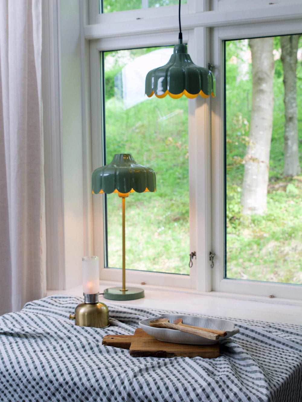 Wells tak/fönsterlam - Mossa/guld 24cm - PR Home - Ljusvaruhuset