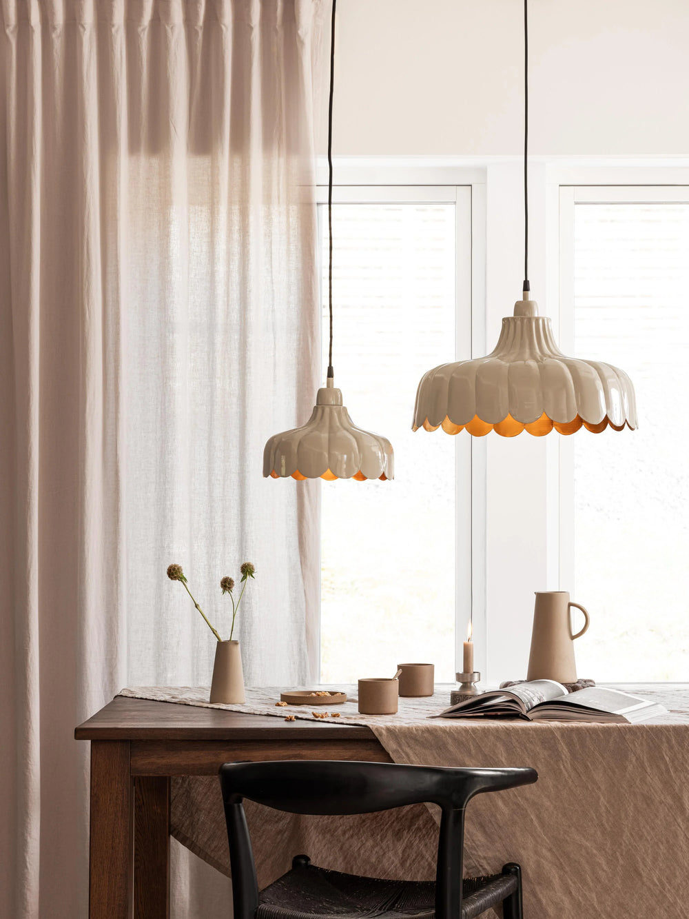 Wells taklampa - Beige/guld 43cm - PR Home - Ljusvaruhuset