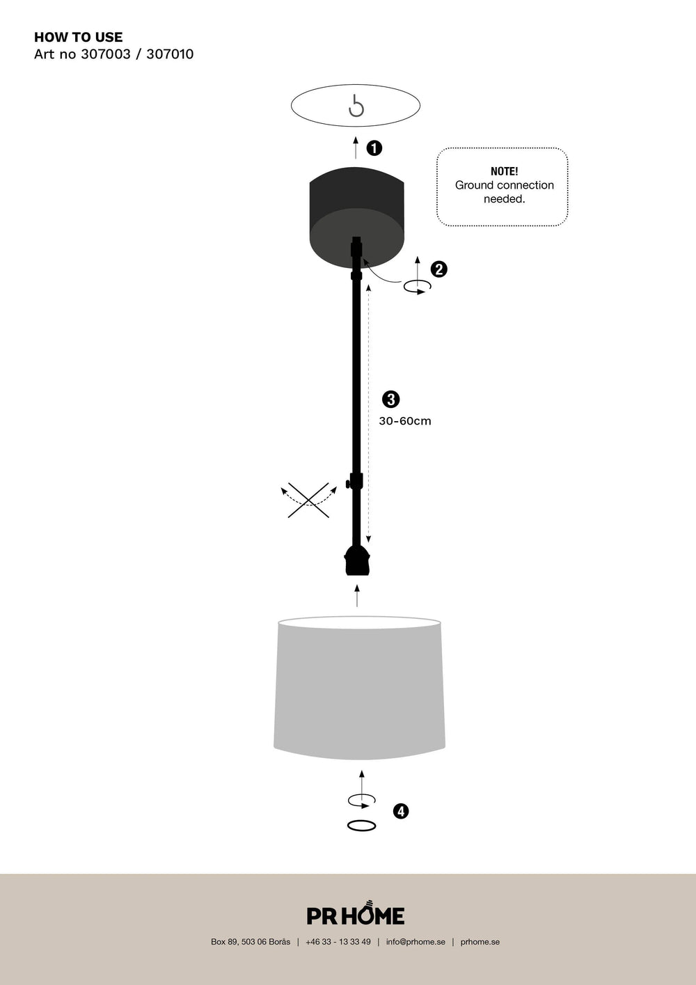 Bacup takkopp - Svart 60cm - PR Home - Ljusvaruhuset