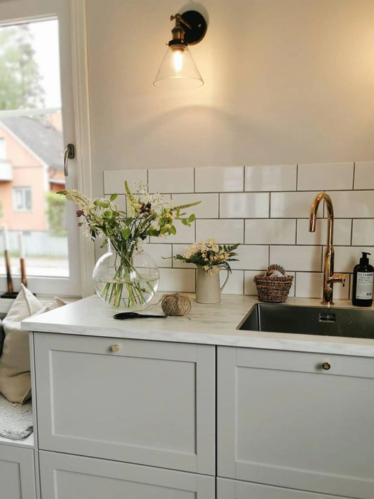 Lambda vägglampa - Svart/mäss Klar 18cm - PR Home - Ljusvaruhuset