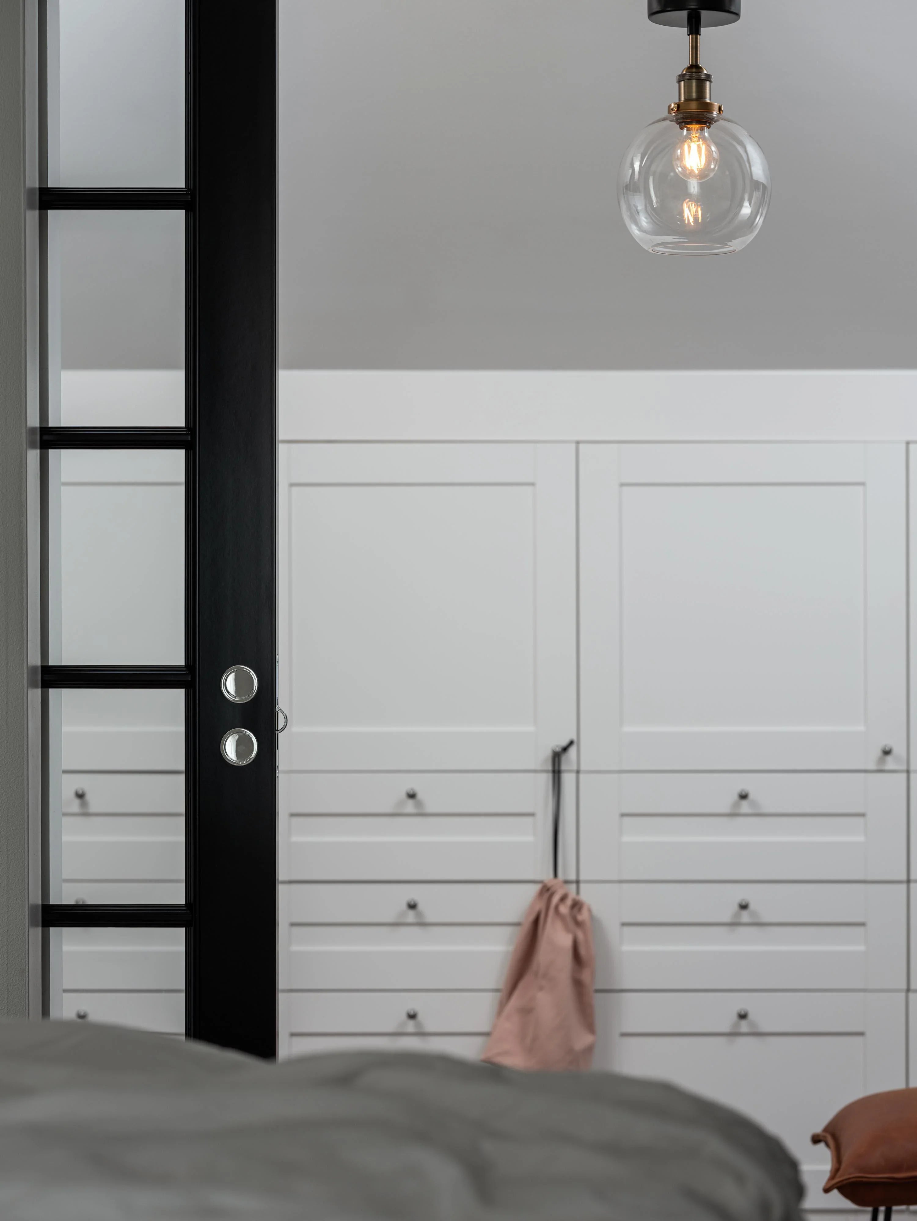 Omega taklampa - Svart/mäss Klar 20cm - PR Home - Ljusvaruhuset