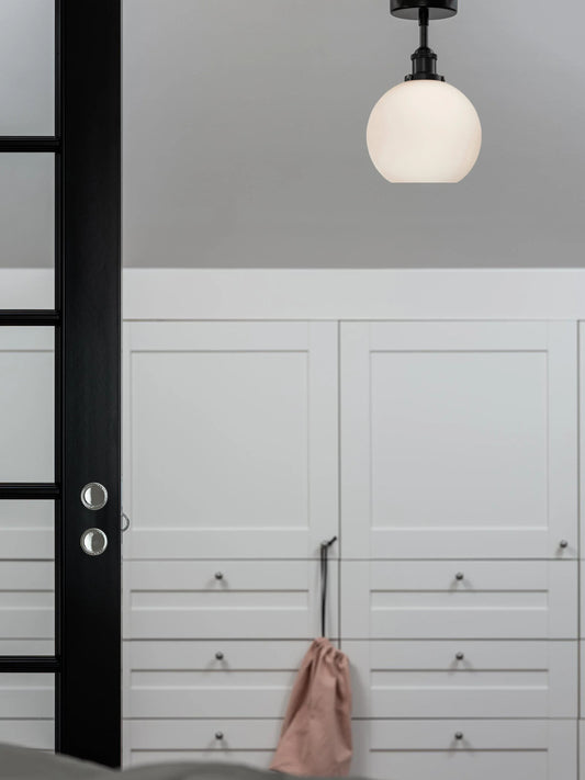 Omega taklampa - Svart, Opal 20cm - PR Home - Ljusvaruhuset