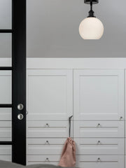 Omega taklampa - Svart, Opal 20cm - PR Home - Ljusvaruhuset