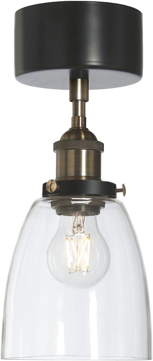 Rock taklampa - Svart/mäss Klar 14cm - PR Home - Ljusvaruhuset