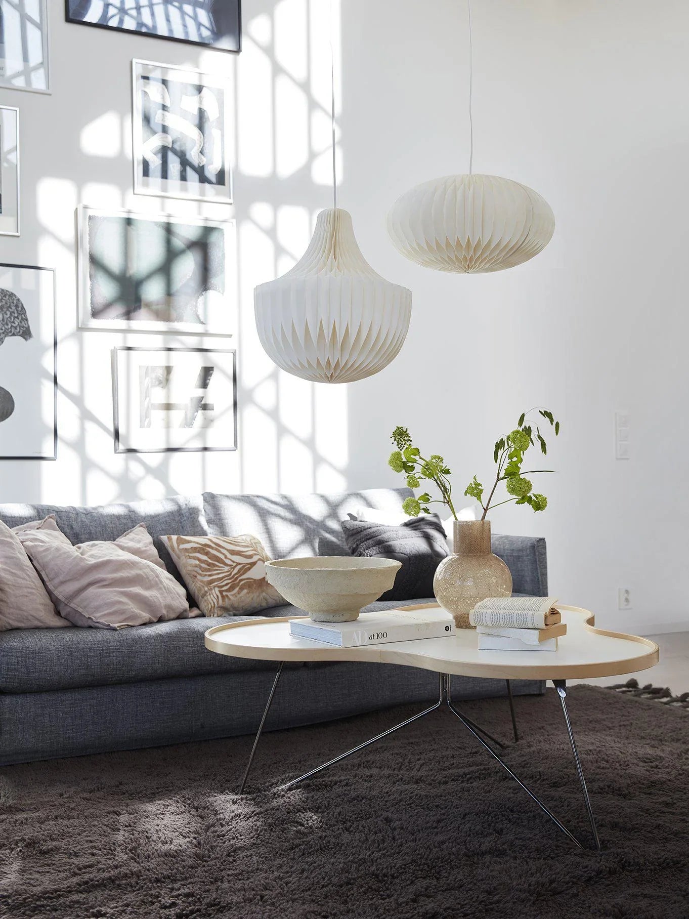 Anita takskärm - Vit papper 40cm - PR Home - Ljusvaruhuset