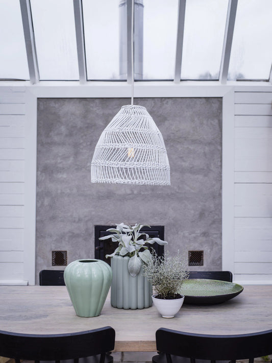 Maja Takskärm - Vit Rotting 53cm - PR Home - Ljusvaruhuset