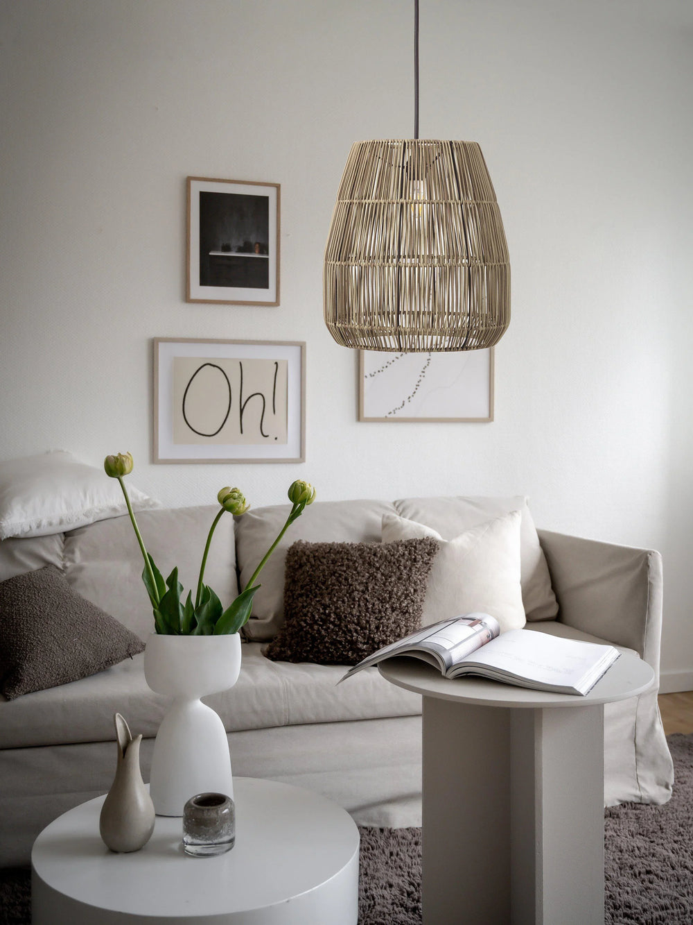 Saigon Taklampa - Natur/Grå 38cm - PR Home - Ljusvaruhuset