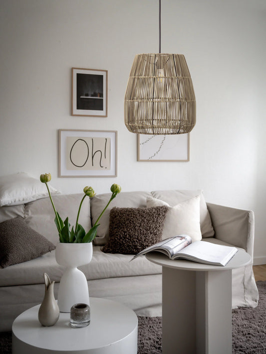 Saigon Taklampa - Natur/Grå 38cm - PR Home - Ljusvaruhuset