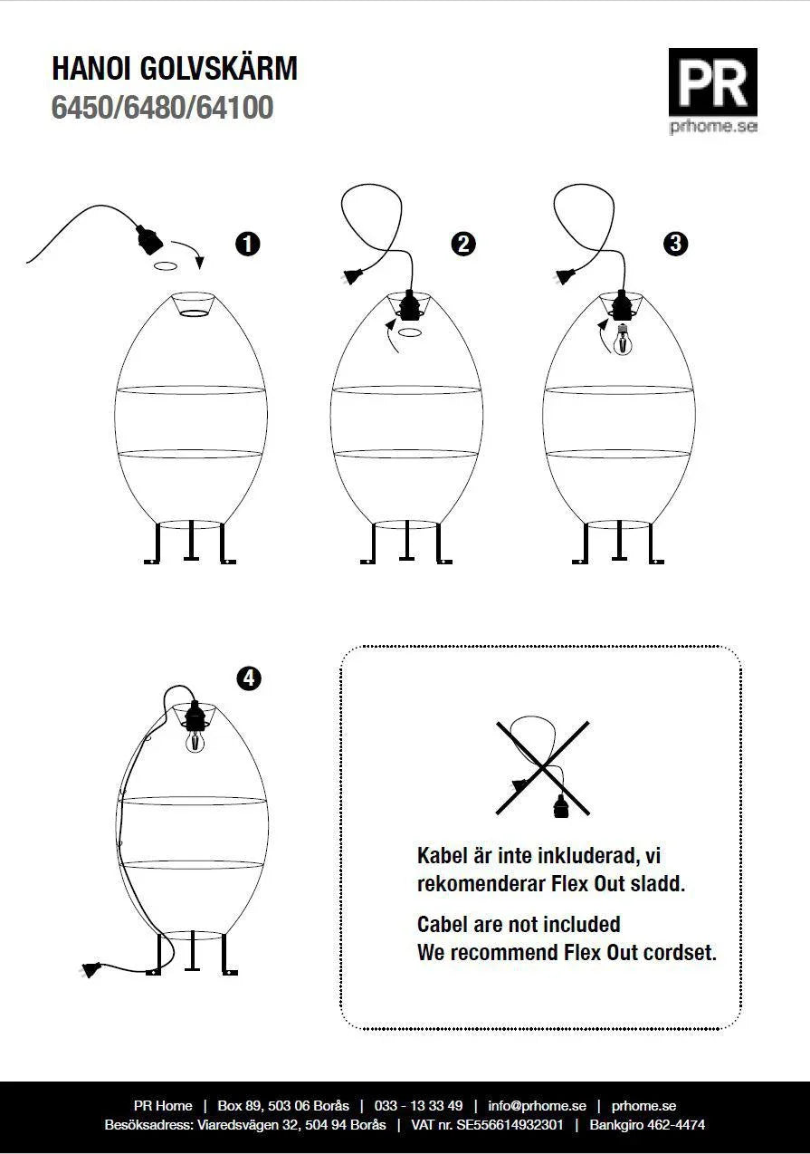 Hanoi Golvskärm - Natur 80cm - PR Home - Ljusvaruhuset