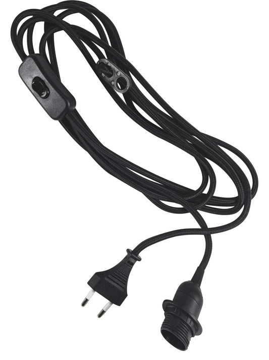 Sladdställ textil SV - 3,5m med brytare E14 - PR Home - Ljusvaruhuset