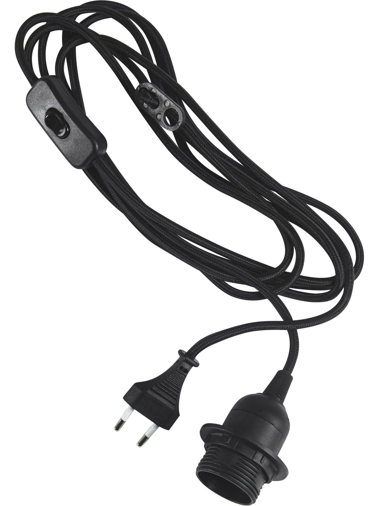 Sladdställ textil SV - 3,5m med brytare E27 - PR Home - Ljusvaruhuset