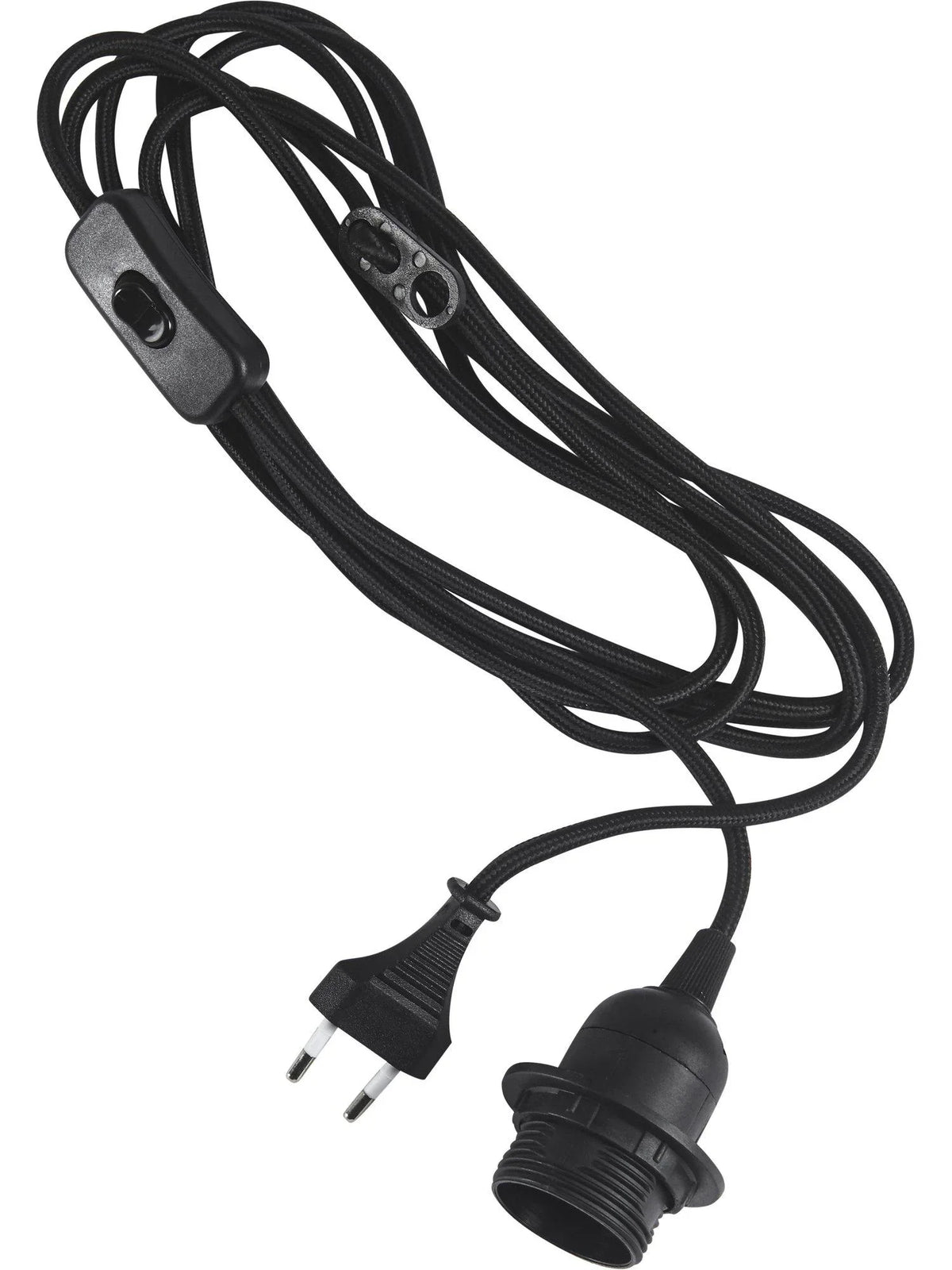 Sladdställ textil SV - 3,5m med brytare E27 - PR Home - Ljusvaruhuset