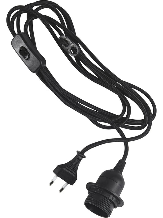 Sladdställ textil SV - 3,5m med brytare E27 - PR Home - Ljusvaruhuset