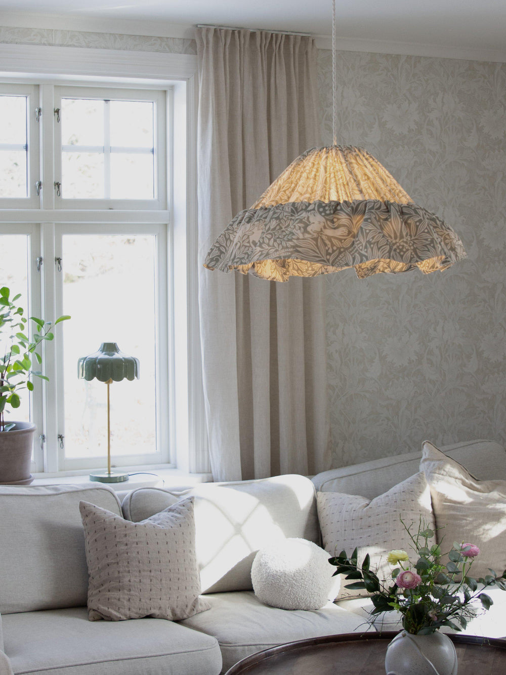 Stina Taklampa - Eldertree Grön 40cm - Borås tapeter - Ljusvaruhuset