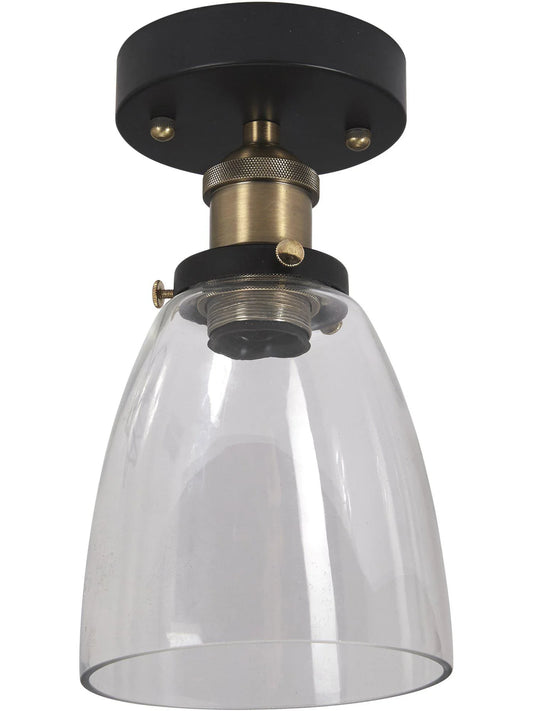 Kappa taklampa - Svart/mäss Klar 14cm - PR Home - Ljusvaruhuset